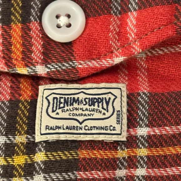 Ralph Lauren Denim & Supply Patchwork Plaid Vintage Preppy Button Front Shirt M - Picture 6 of 9